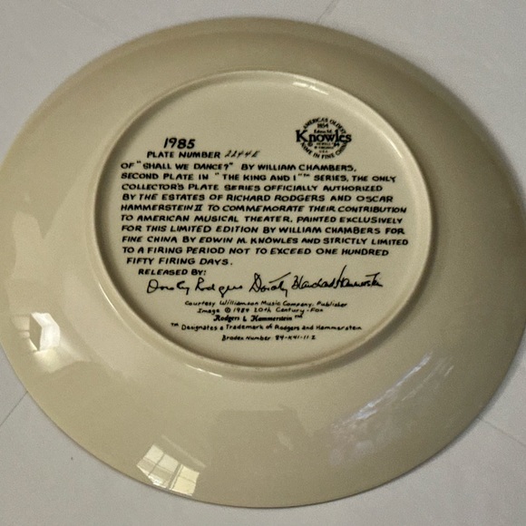 Vintage 1985 Knowles King and I Collector Plate - Shall We Dance, Rare & Limited - Picture 13 of 16